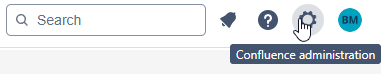 Screenshot of Confluence Administration Button